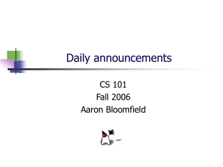 Daily announcements