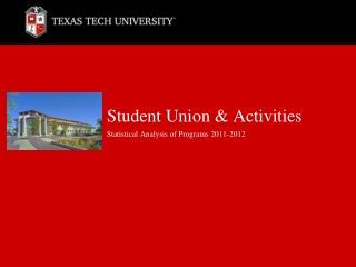 Student Union &amp; Activities Statistical Analysis of Programs 2011-2012