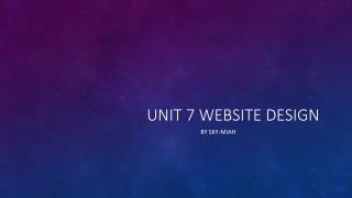 Unit 7 Website design