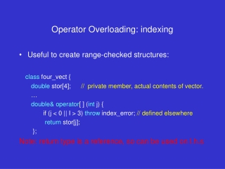 Operator Overloading: indexing