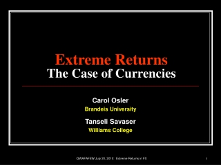 Extreme Returns The Case of Currencies