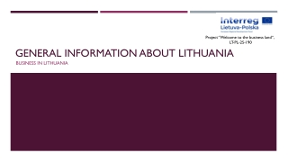 GENERAL INFORMATION ABOUT LITHUANIA