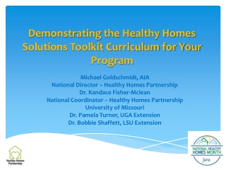 Demonstrating the Healthy Homes Solutions Toolkit Curriculum for Your Program