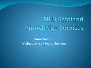 NHS Scotland Knowledge Services