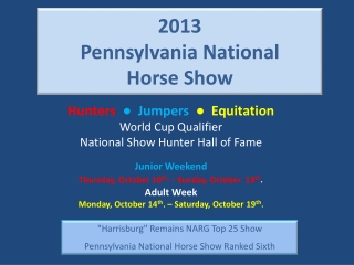2013 Pennsylvania National Horse Show