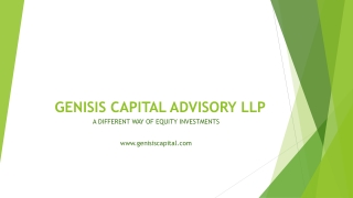 GENISIS CAPITAL ADVISORY LLP