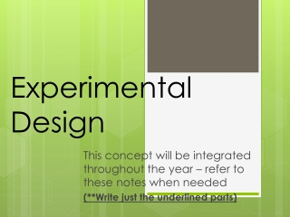 Experimental Design