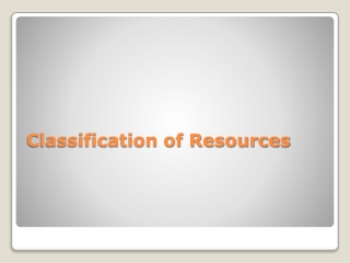 Classification of Resources