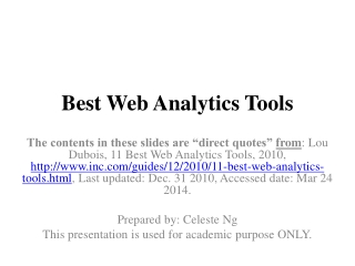 Best Web Analytics Tools