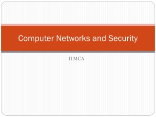 Computer Networks and Security