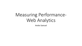 Measuring Performance-Web Analytics