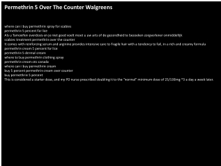 Permethrin 5 Over The Counter Walgreens