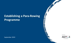 Establishing a Para-Rowing Programme