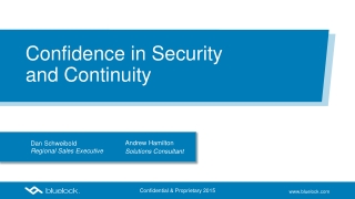 Confidence in Security and Continuity