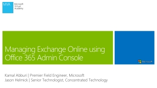 Managing Exchange Online using Office 365 Admin Console