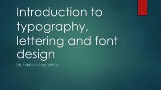 Introduction to typography, lettering and font design