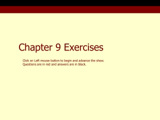 Chapter 9 Exercises