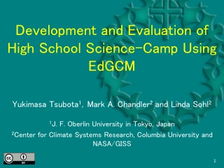 Development and Evaluation of High School Science-Camp Using EdGCM