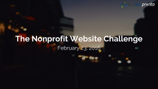 The Nonprofit Website Challenge