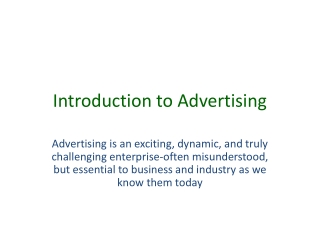 Introduction to Advertising