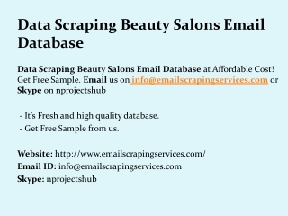Data Scraping Beauty Salons Email Database