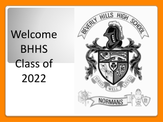 Welcome BHHS Class of 2022