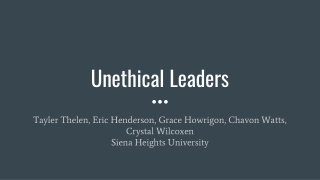 Unethical Leaders