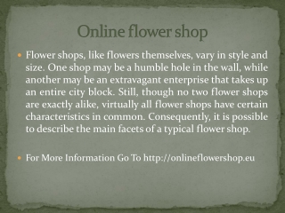 O nline flower shop