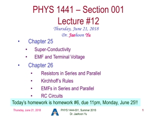 PHYS 1441 – Section 001 Lecture #12