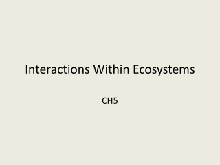 Interactions Within Ecosystems