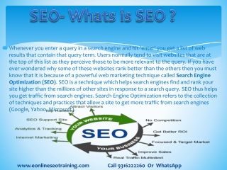 SEO- Whats is SEO ?