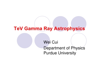 TeV Gamma Ray Astrophysics