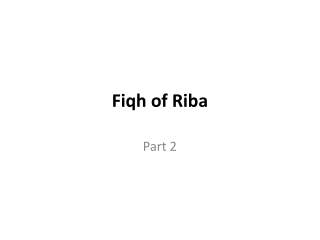 Fiqh of Riba