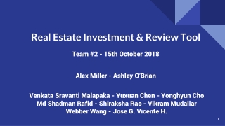 Real Estate Investment &amp; Review Tool