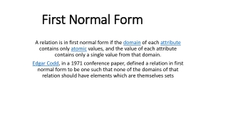 First Normal Form