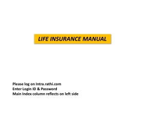 LIFE INSURANCE MANUAL