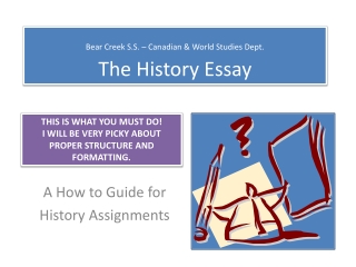 Bear Creek S.S. – Canadian &amp; World Studies Dept. The History Essay