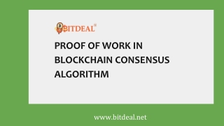 What is Proof of Work in Consensus Algorithm?