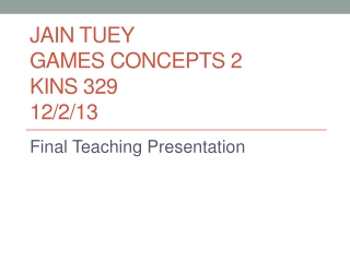 Jain Tuey Games Concepts 2 Kins 329 12/2/13
