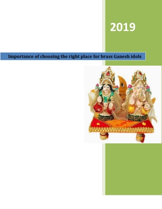 Importance of choosing the right place for brass Ganesh idols