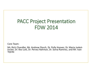 PACC Project Presentation FDW 2014