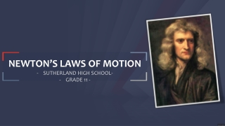 NEWTON’S LAWS OF MOTION SUTHERLAND HIGH SCHOOL- GRADE 11 -