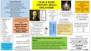 Year 8 BASIC HISTORY SKILLS Organiser