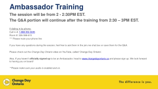 Ambassador Training
