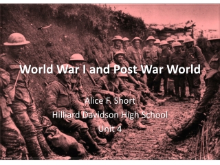 World War I and Post War World