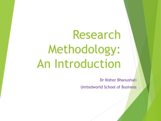 Research Methodology: An Introduction