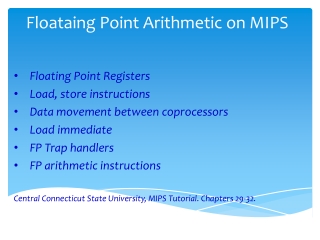 Floataing Point Arithmetic on MIPS