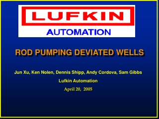 ROD PUMPING DEVIATED WELLS