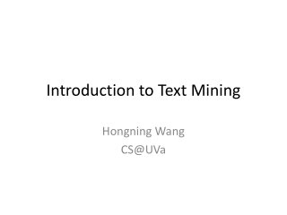 Introduction to Text Mining