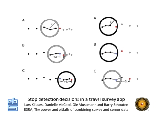 Stop detection decisions in a travel survey app